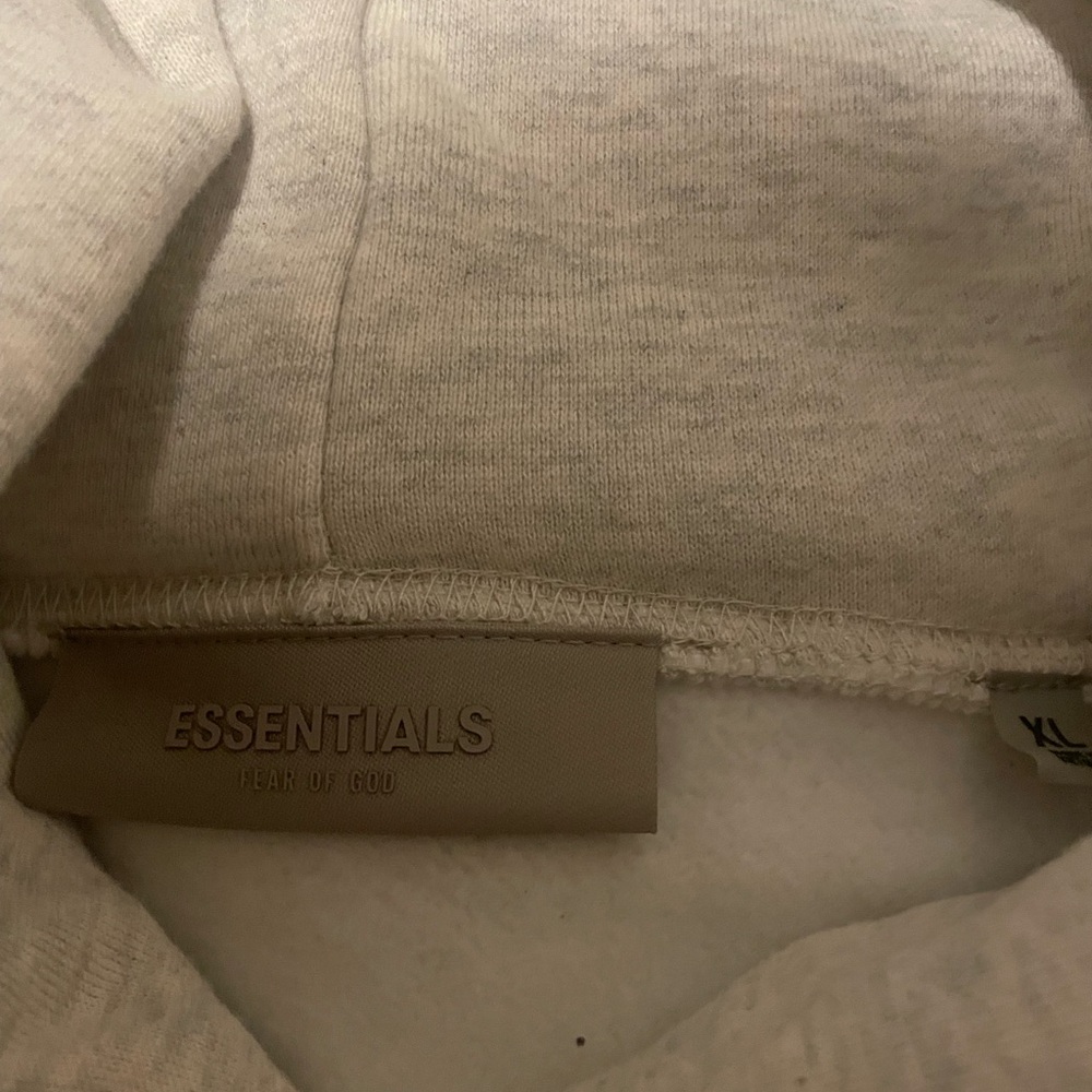 ESSENTIALS Neutral Beige Pullover Hoodie with Bra… - image 2